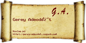 Gerey Adeodát névjegykártya